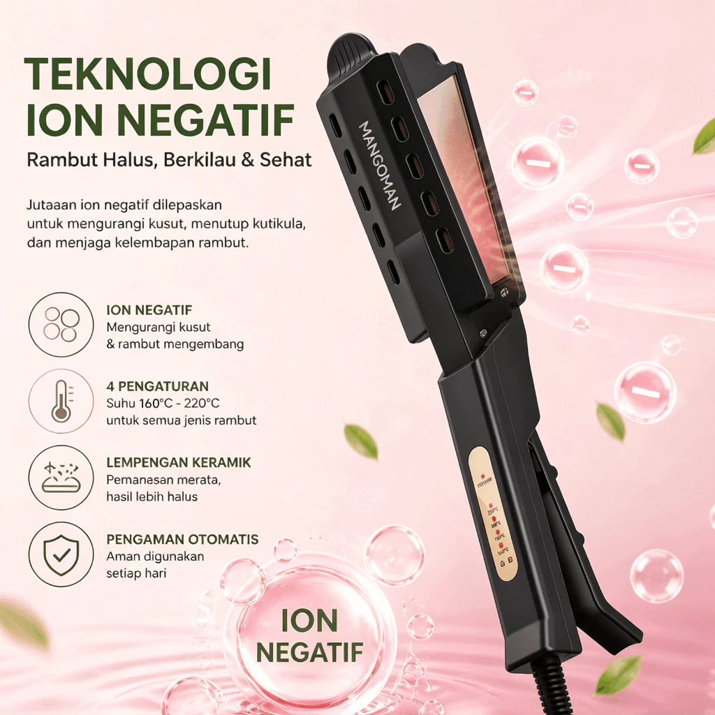 Pelurus Rambut Pelat Lebar Pelurus Rambut Profesional Catok Datar Keramik Kunci Cerdas PTC Pemanasan Cepat untuk Rambut Tebal Alat Catokan Besi Suhu Dapat Diatur Cepat Panas Pemanasan Cepat Datar Tegangan Ganda