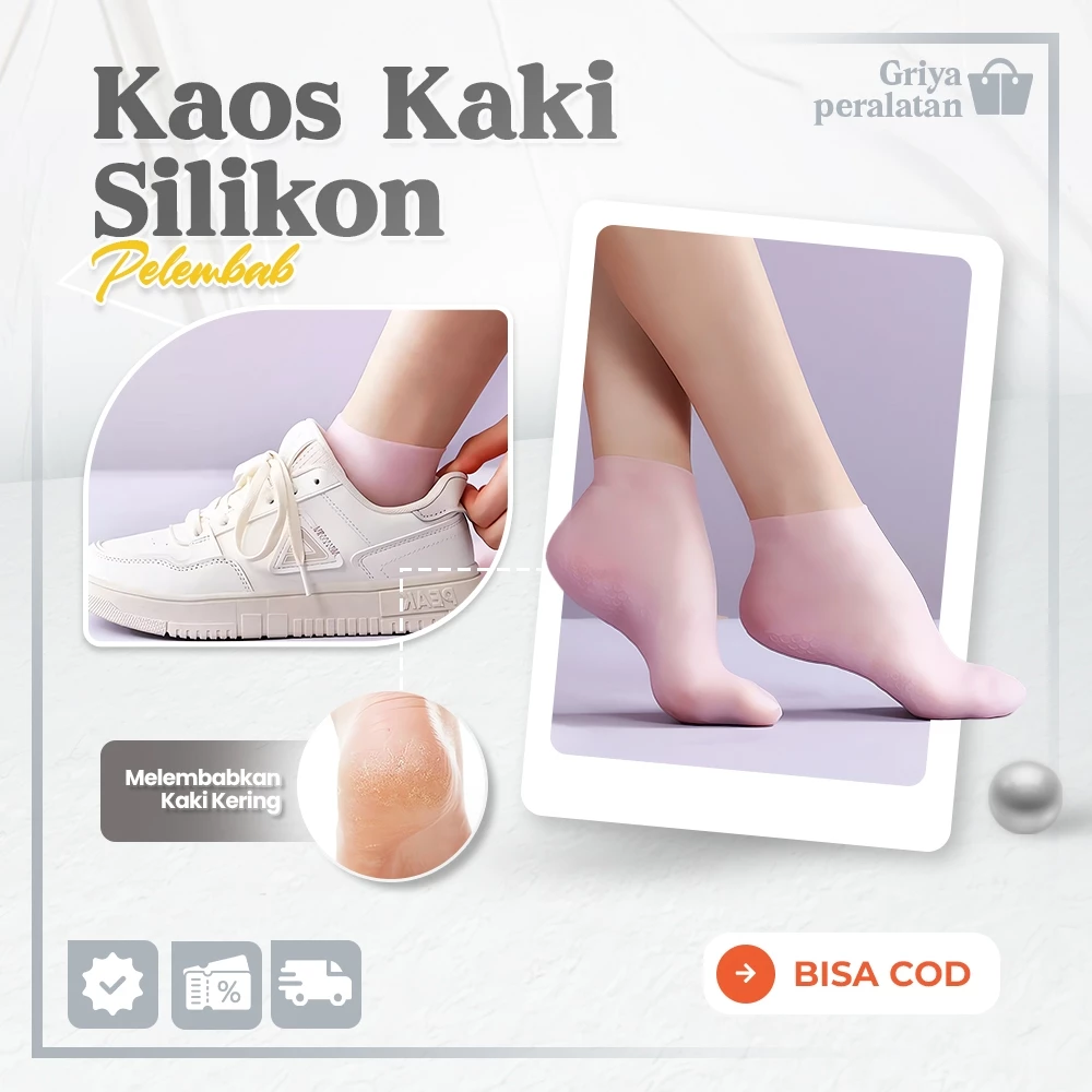 Kaos Kaki Silikon Anti Cracking Anti Lecet Universal Moisturizing Spa Latex Silicone Foot Care Socks Gel Cracked