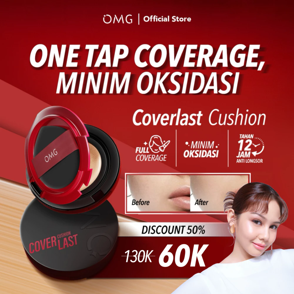 [NEW SHADE!] OMG Coverlast Cushion 15g | High Coverage Dewy | No-Oxidize 12H I Poreless I Halus & Flawless