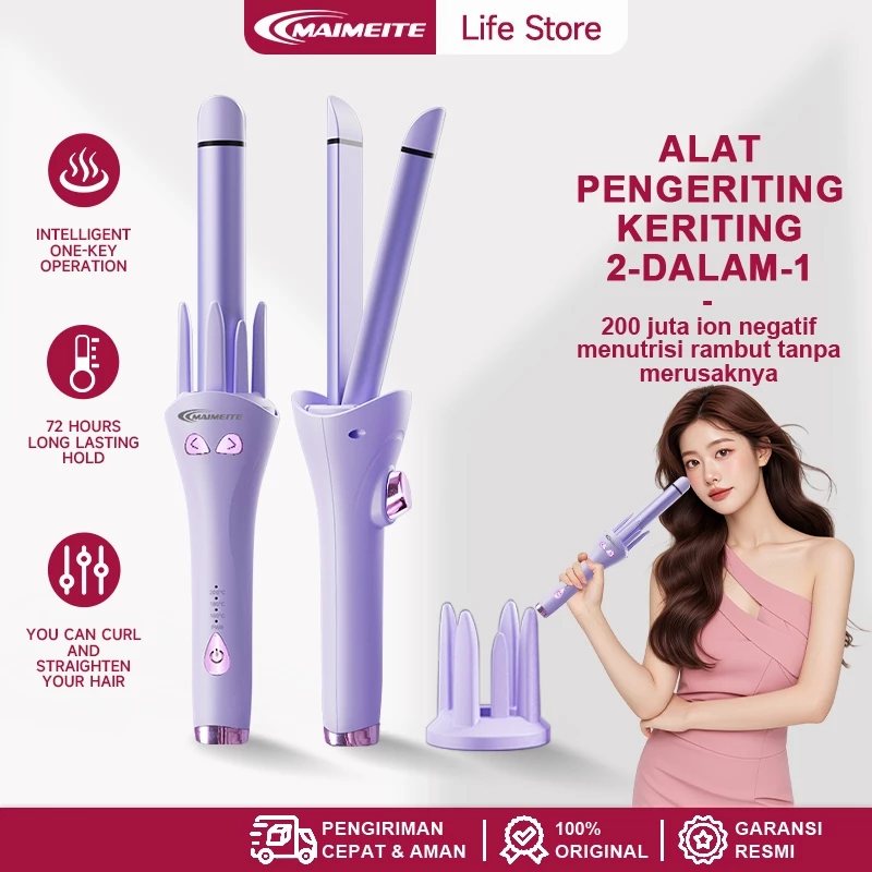 MAIMEITE 2 in 1 Catokan Curly 26mm Otomatis Hair Straightener Keriting Rambut Desain Pembongkaran / Mulus