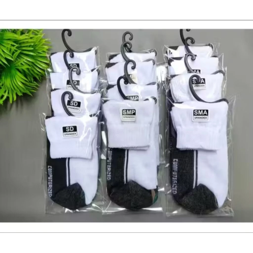 konveksi kaos kaki sekola 1lusin isi (12pasang) kualitas gres 100%ori bahan tebal dan lembut (di kemas).