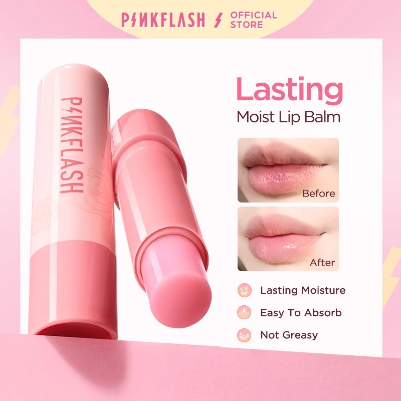 PINKFLASH Lip Balm Lasting Moist Lip Care Deep Hydration 4 Natural ingredients Repair Nourish Reduce Wrinkles