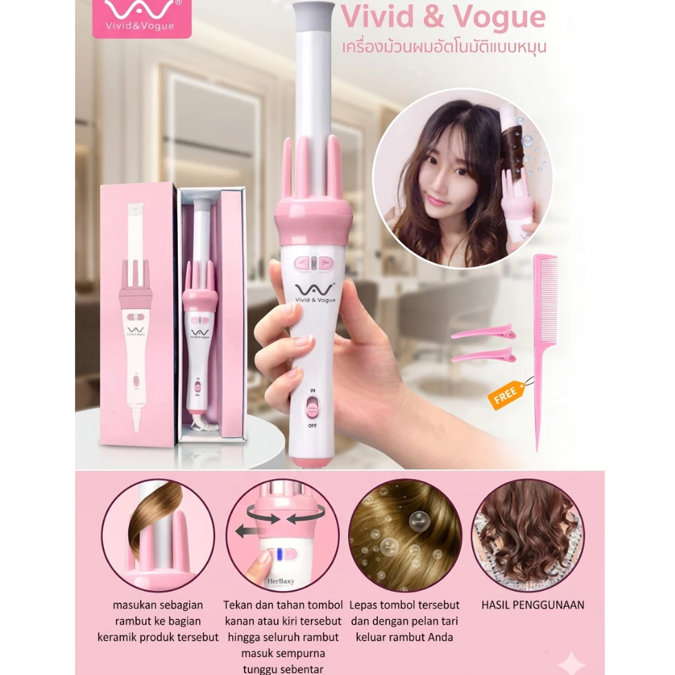 Automatic Hair Catokan Curly Otomatis / Catok Rambut Keriting High Quality Curly Hairstylish RF-001