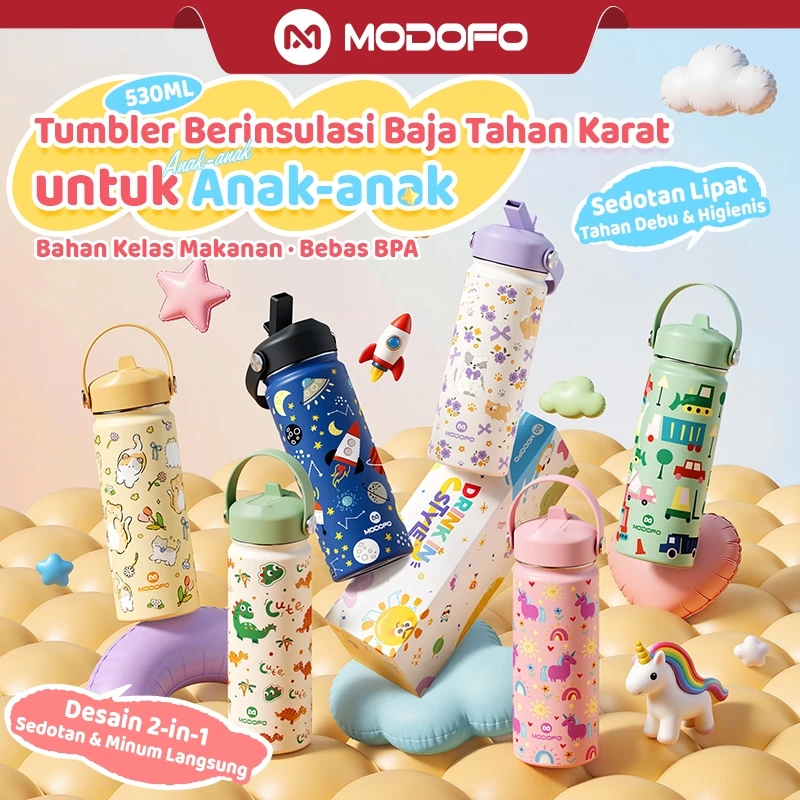 MODOFO Tumbler Stainless 530ml Aesthetic Termos Air Panas Tahan Panas Dingin 24 Jam BPA Free