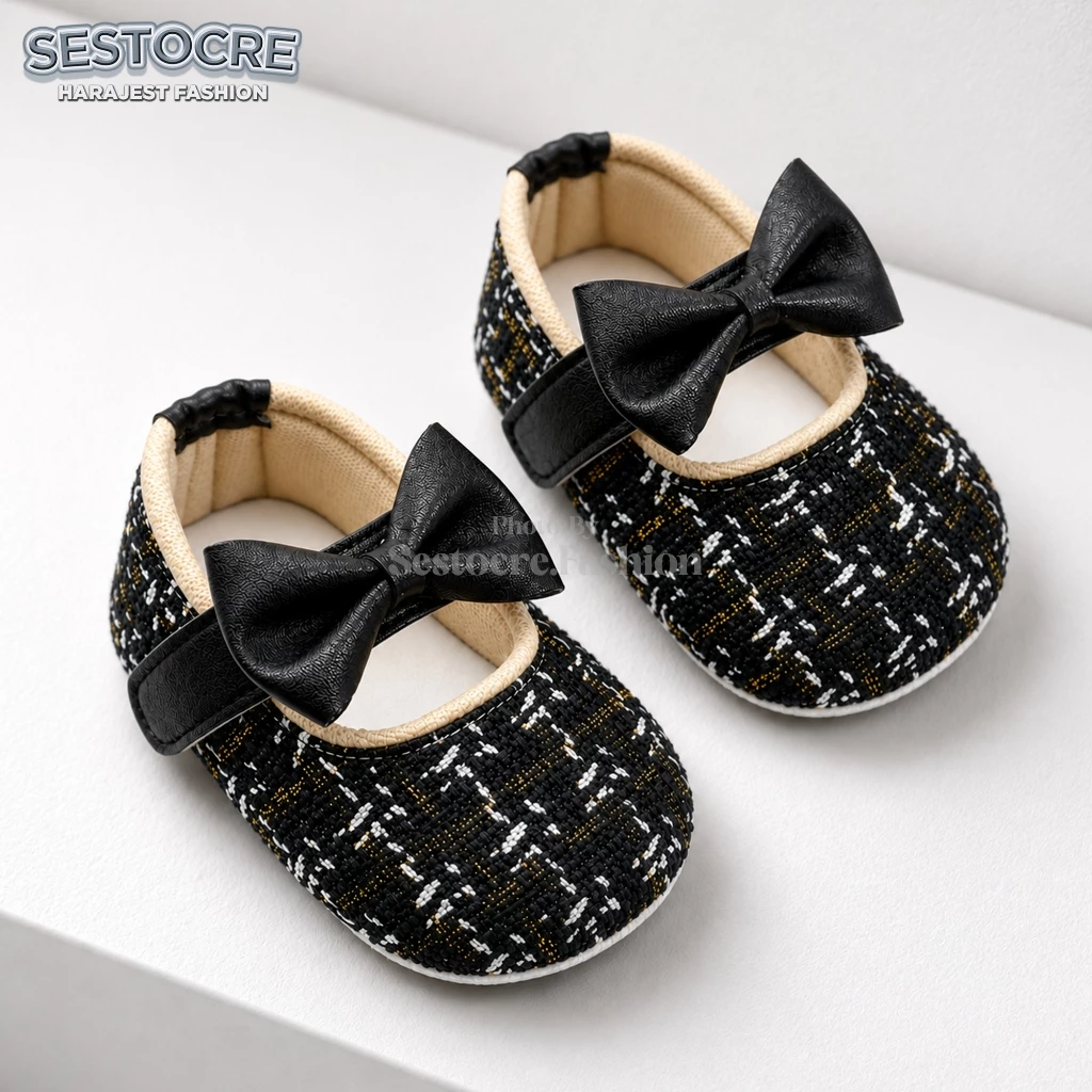 Sepatu Bayi Anak Perempuan Pita Terbaru Anti Slip Usia 0 - 12 Bulan Sepatu Bayi Newborn - Baby Shoes Prewalker - Sepatu Bayi Motif Lucu Kekinian -SHF