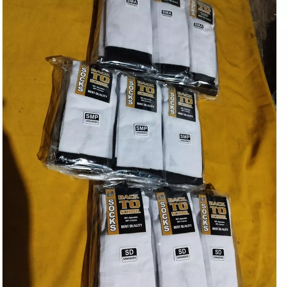 PAKET HEMAT 3&6pcs KAOS KAKI SEKOLAH SD SMP SMA