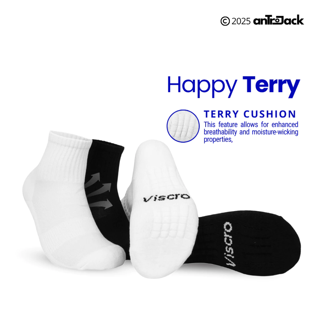 ANTROJACK - Kaos Kaki Sport Unisex Ankle Viscro Happy Terry Series