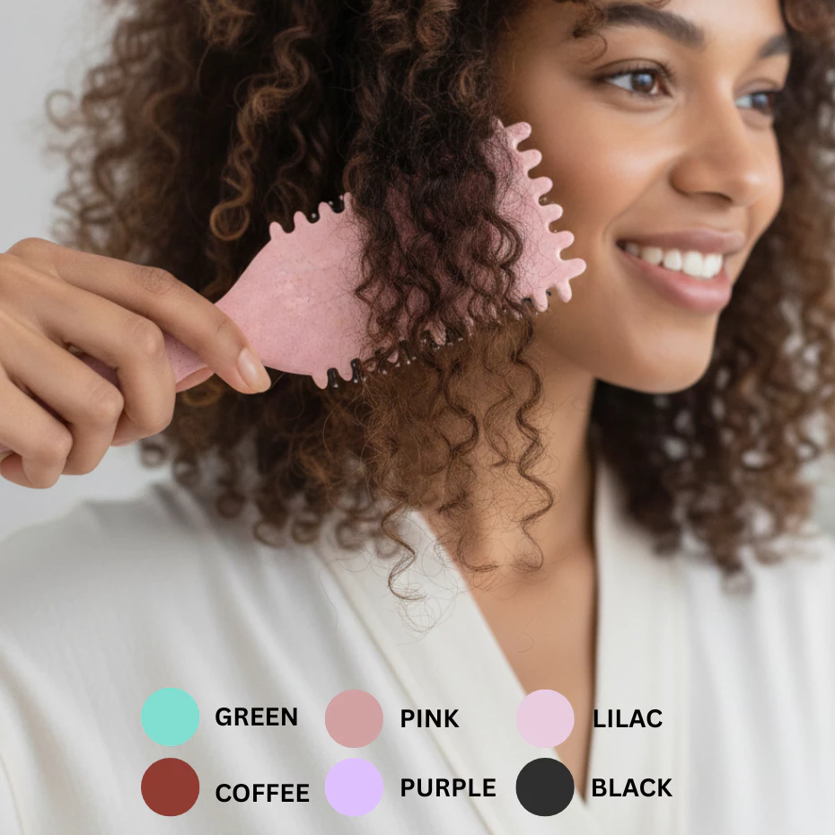 Curl Defining Brush - Sisir Viral Rambut Keriting Kriwil Define Styling Curl Brush Anti Kusut Anti Frizz - Bulu Vegan & Nylon Sisir Blow - Ukuran Standard