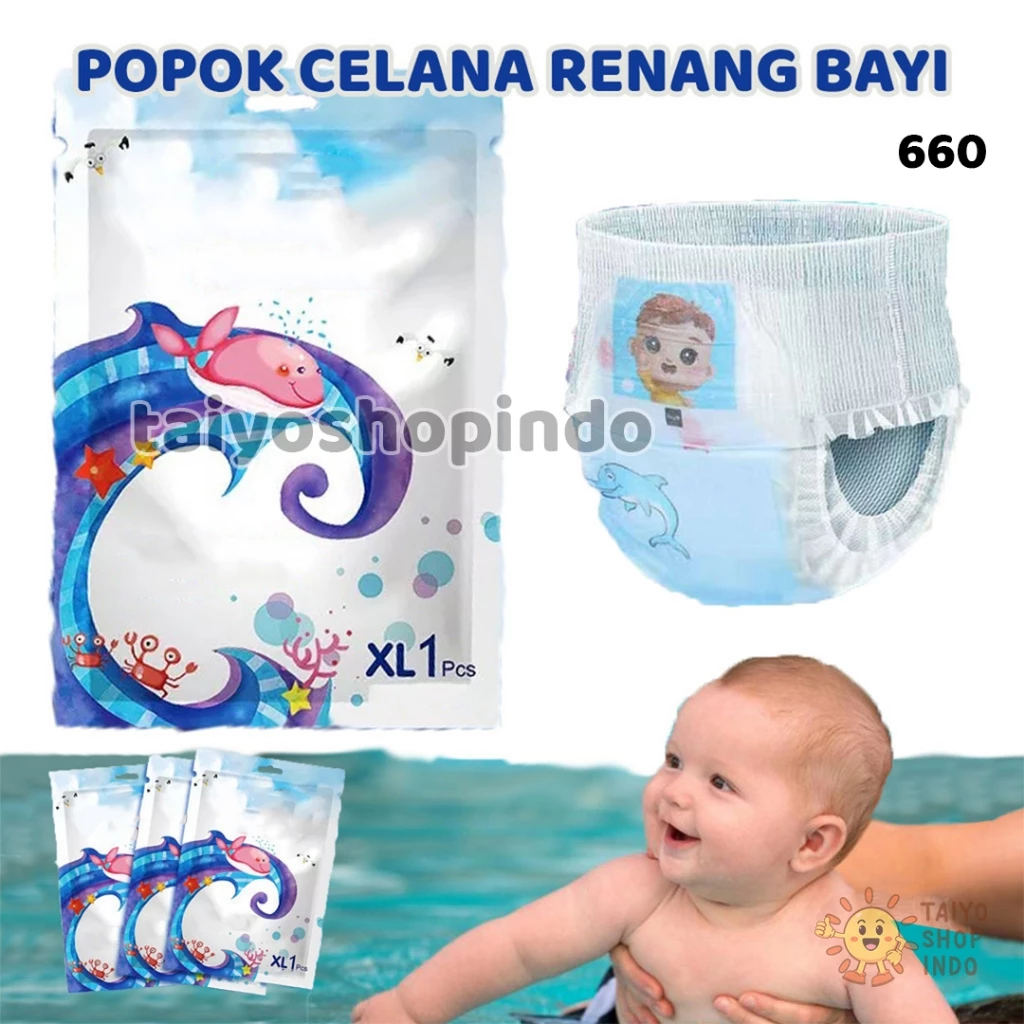TAIYO Popok Celana Renang Bayi Sekali Pakai Diapers Baby Swim Pants Balita Batita Pospak Berenang