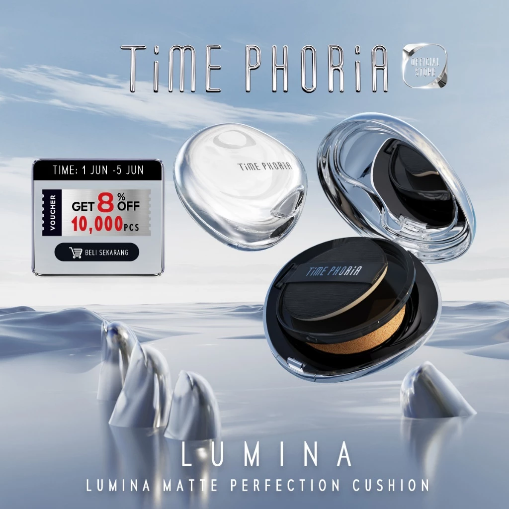 TIME PHORIA-Timeless Lumina Matte Perfection Cushion 11G-Cushion Foundation Oil-Control Waterproof Full Coverage Refill Cushion BB Cream Bedak Padat Skin Tint Concealer High Coverage Skintint Cocok untuk Semua Flawless Makeup TimePhoria Official Store