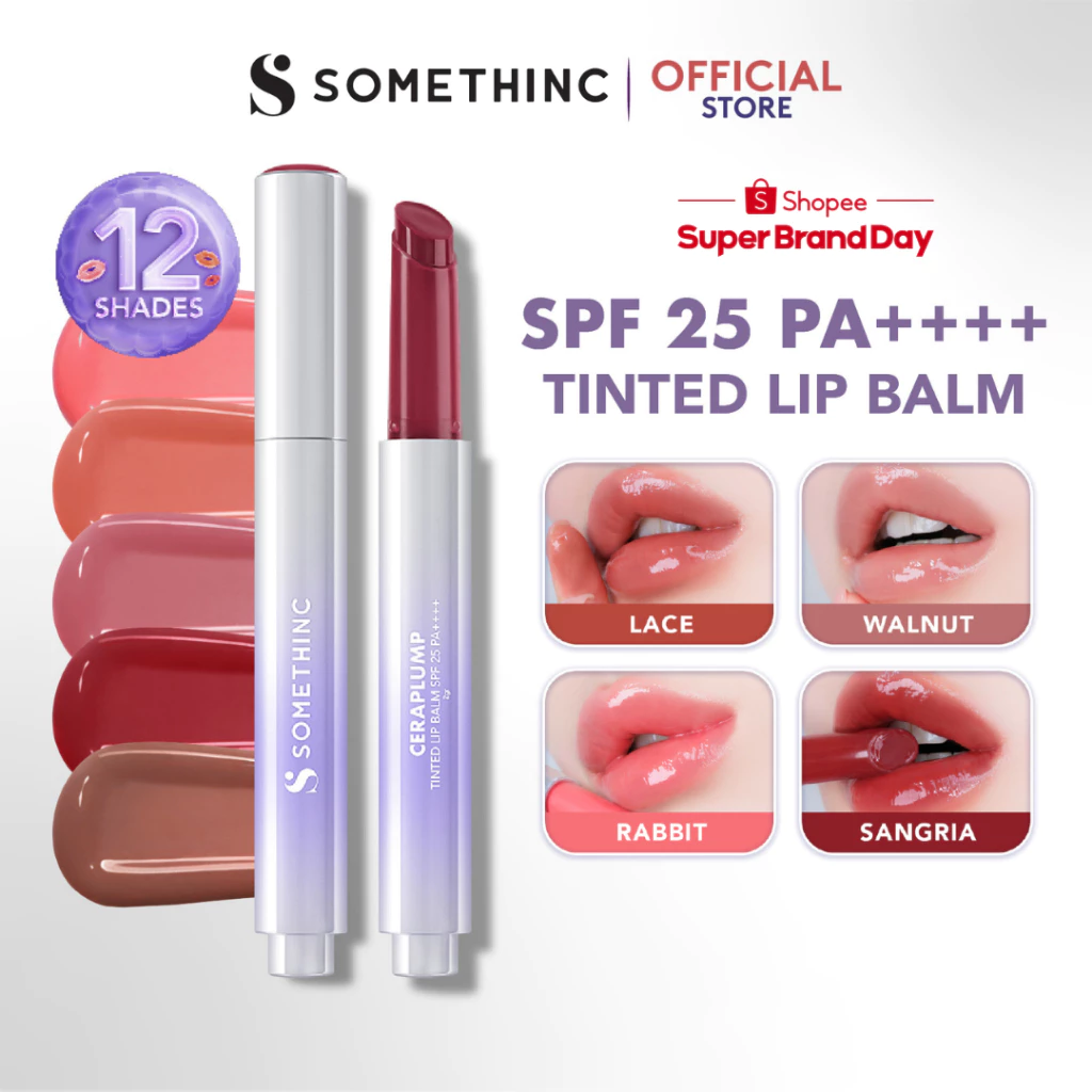 SOMETHINC Ceraplump Tinted Lip Balm SPF25 PA++++ - Warna Untuk Melembabkan & Memperkuat Lip Barrier | Glowy Finish, Untuk Bibir Terlihat Lebih Sehat & Plumpy