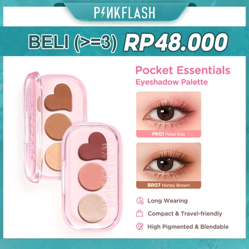 PINKFLASH 3-colors Eyeshadow Palette High Pigmented Blendable Smooth Delicate Powder PFE47