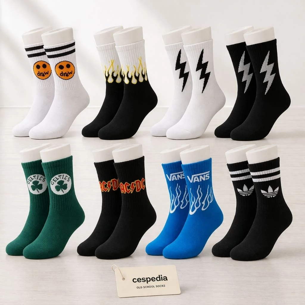 Kaos Kaki Motif Oldschool - Kaos Kaki Pria & Wanita - Cespedia Official