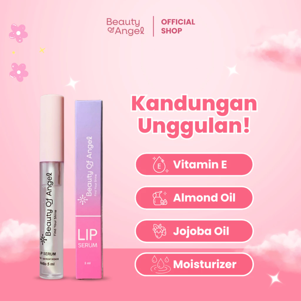 Paket Glowing Beauty of Angel pencerah bibir wajah dan badan Brightening lip serum moisturizer