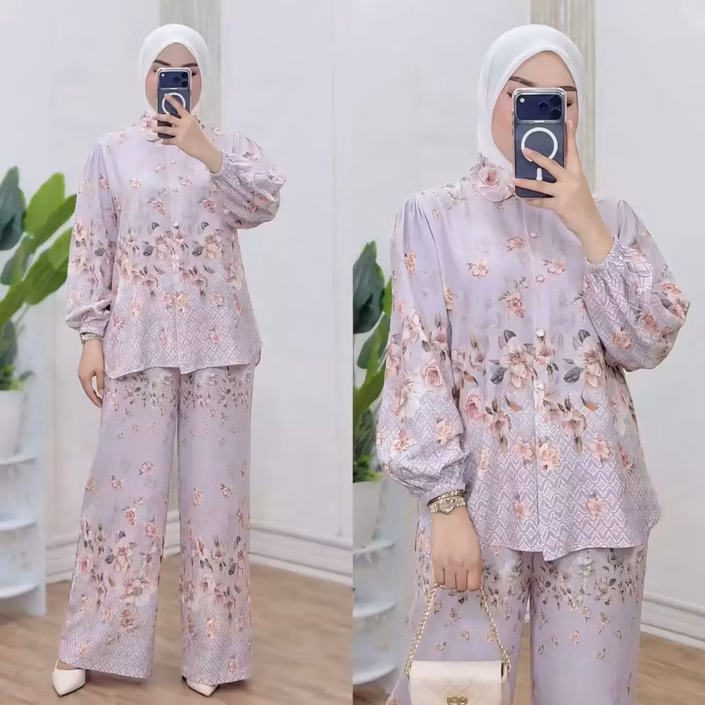 Setelan Ruby Silk Premium Bahan Adem Lembut