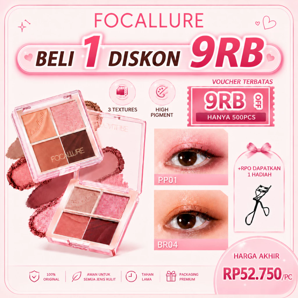 FOCALLURE AmberGold Multi-Use Eyebrow Eyeshadow Palette Shimmer Eye Shadow Powder