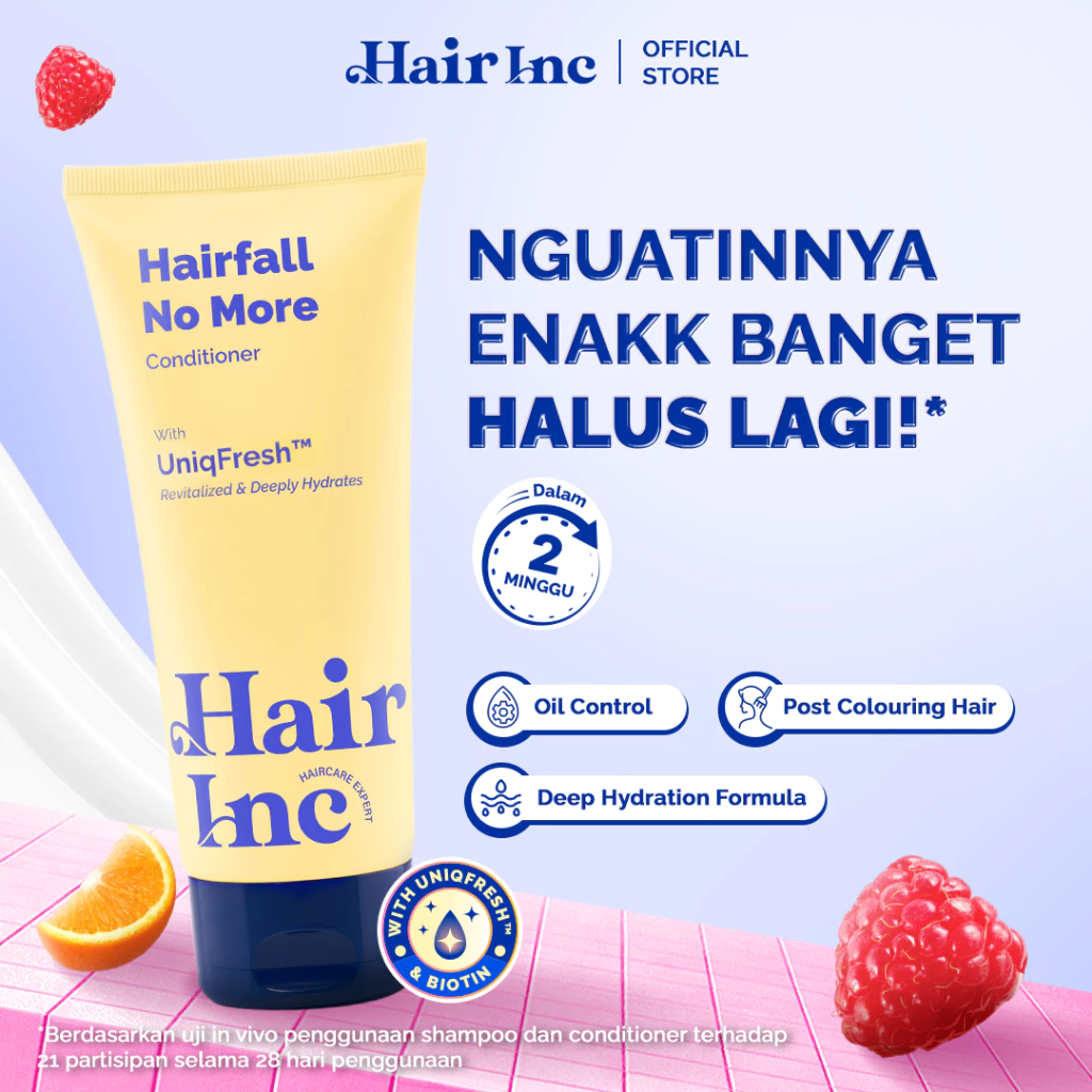 [NEW!] Hair Inc Haircare Expert Hair Fall No More Conditioner 180ml Conditioner Untuk Rambut Rontok Mudah Patah Menutrisi Rambut Memperkuat Rambut Melembapkan Batang Rambut Dengan UniqFresh Biotin Aloe Vera dan Gingseng