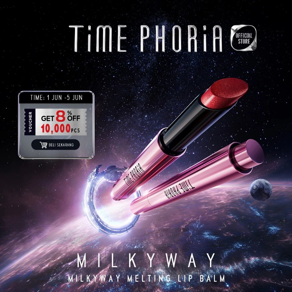 TIME PHORIA Milkyway Melting Lip Balm-Melembabkan & Mencerahkan Bibir Pelembab Bibir Lightweight & Cover Bibir Hyper Shine Pigmented Lip Gloss Ringan Non-sticky Makeup TimePhoria Official Store