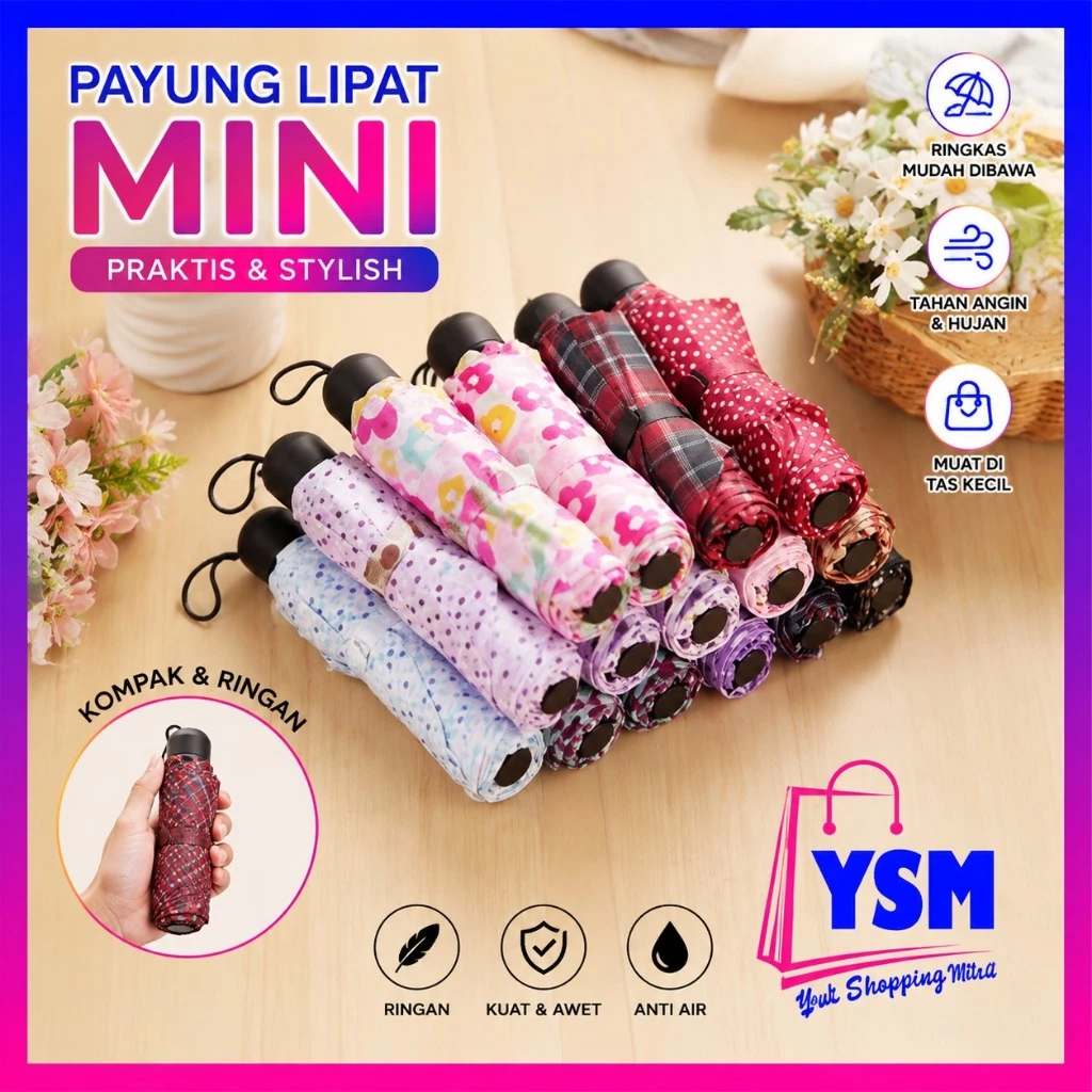 YSM PAYUNG LIPAT MOTIF FOLDING UMBRELLA PAYUNG LIPAT MURAH MOTIF RANDOM
