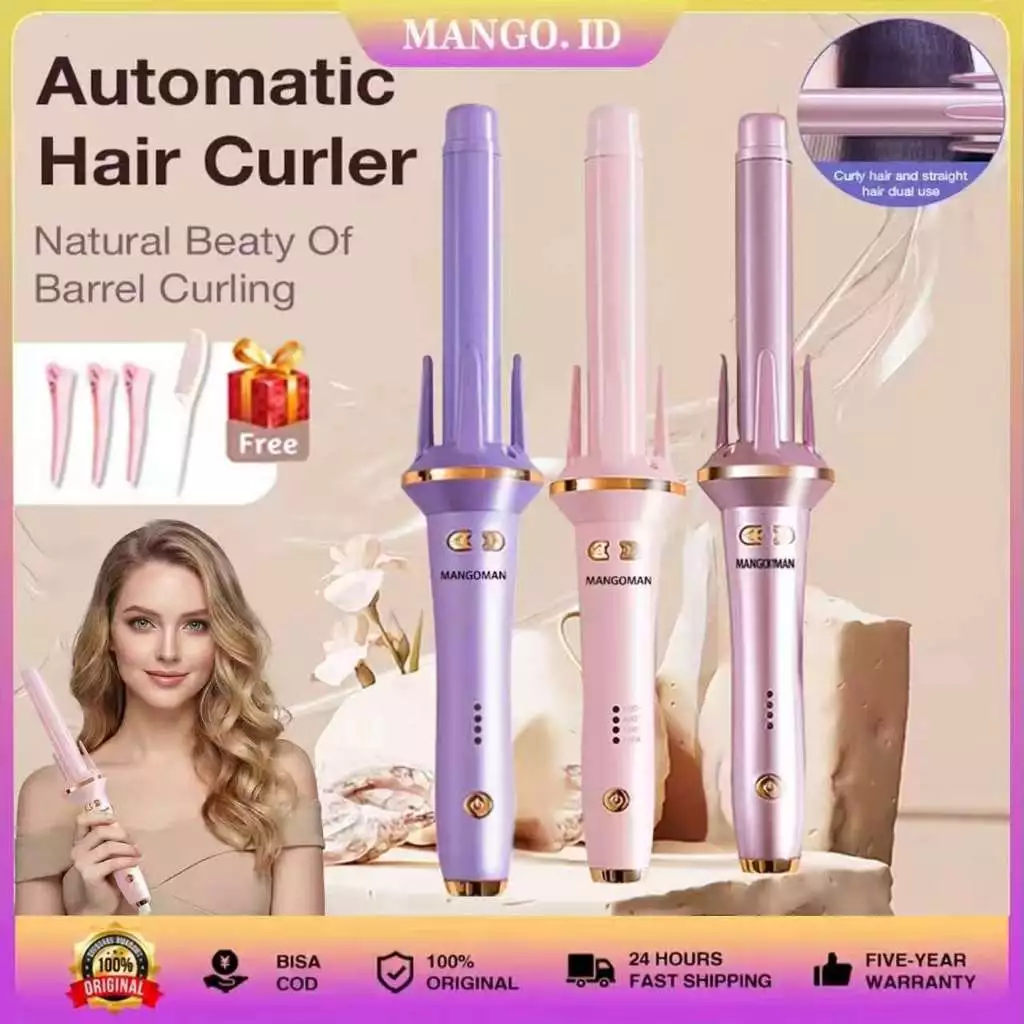 MANGOMAN Model Upgrade Catokan Curly Otomatis Catokan Keriting Rambut Otomatis Ceramics Curly Libra Hair Curly Styler 28mm