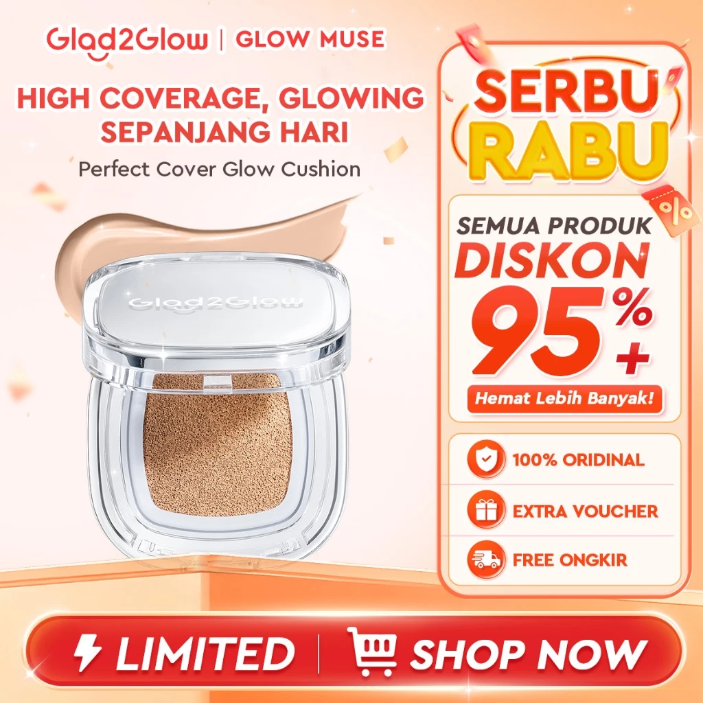 [Ready Stock!]Glad2Glow Perfect Cover Glow Cushion Bedak Padat Make Up Bedak G2G BB Cream CC Cream Kosmetik Refill Cushion Makeup Matte Finish Cussion Cusen Cusion mencegah kekusaman dan kulit kering sepanjang hari G2G