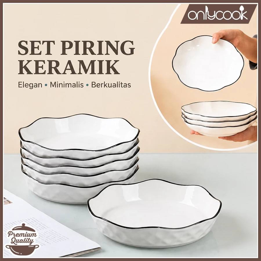 ONLYCOOK Tableware Piring Keramik Premium Elegant Collection 3 Model Unik