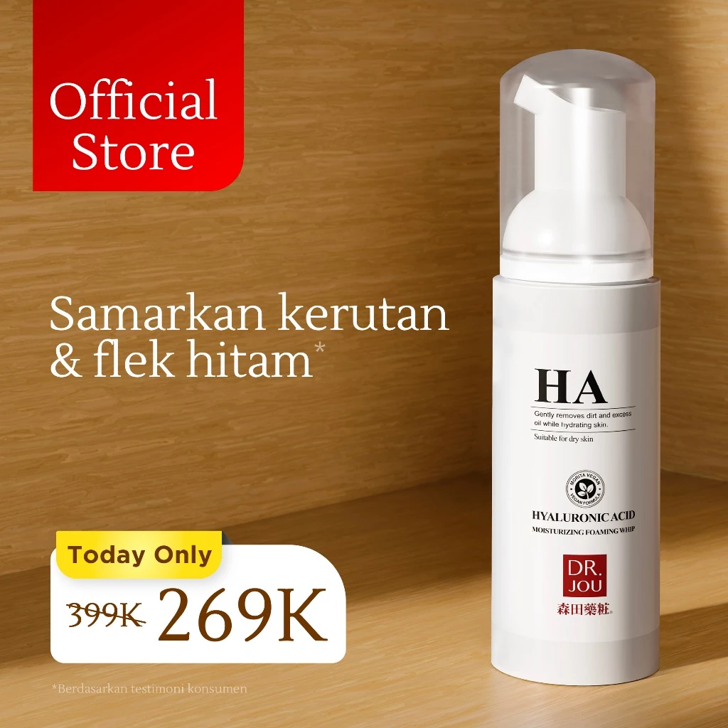 DR. JOU - Gentle Cleansing Whip (Facial Wash) | Hyaluronic Acid Moisturizing Foaming Whip 145ml | Samarkan Kerutan & Garis Halus | Samarkan Flek Hitam | BPOM