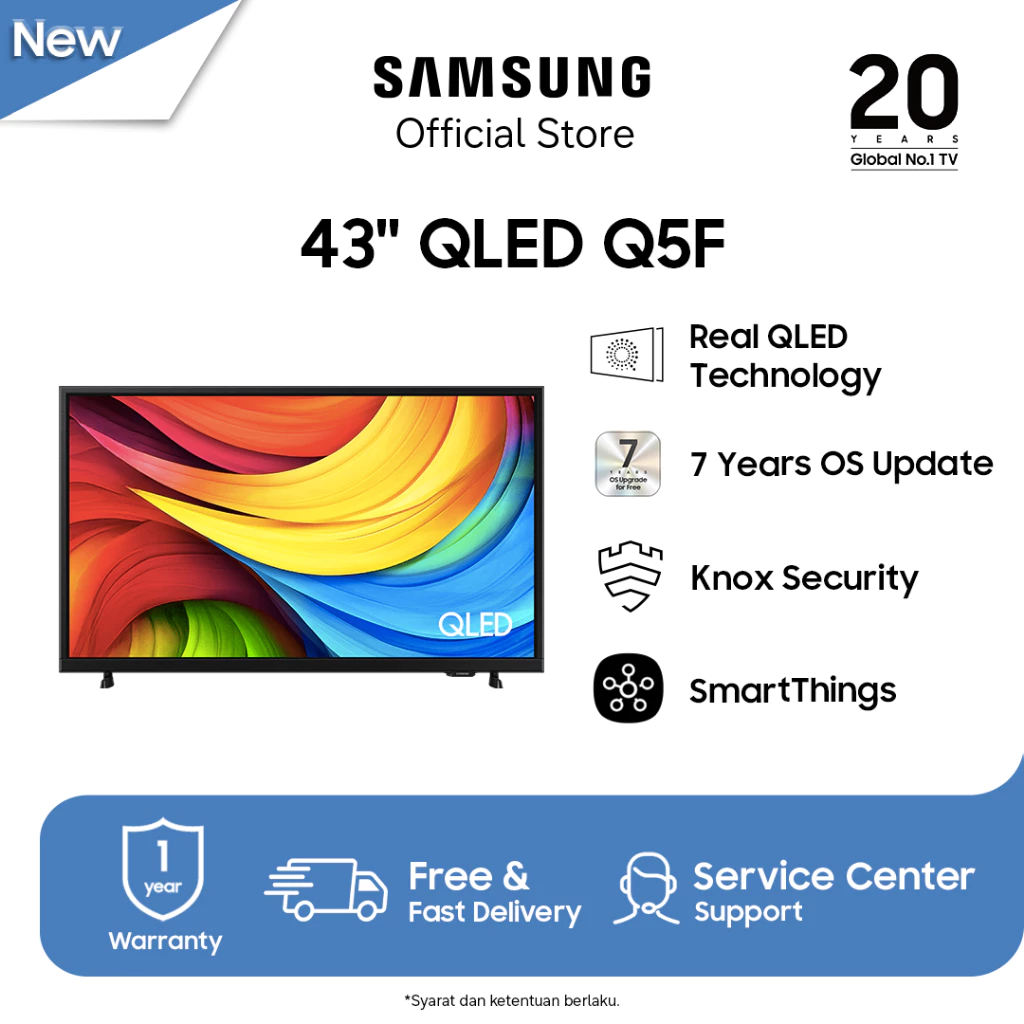 Samsung 43" QLED Q5F Smart TV | QA43Q5FAAKXXD