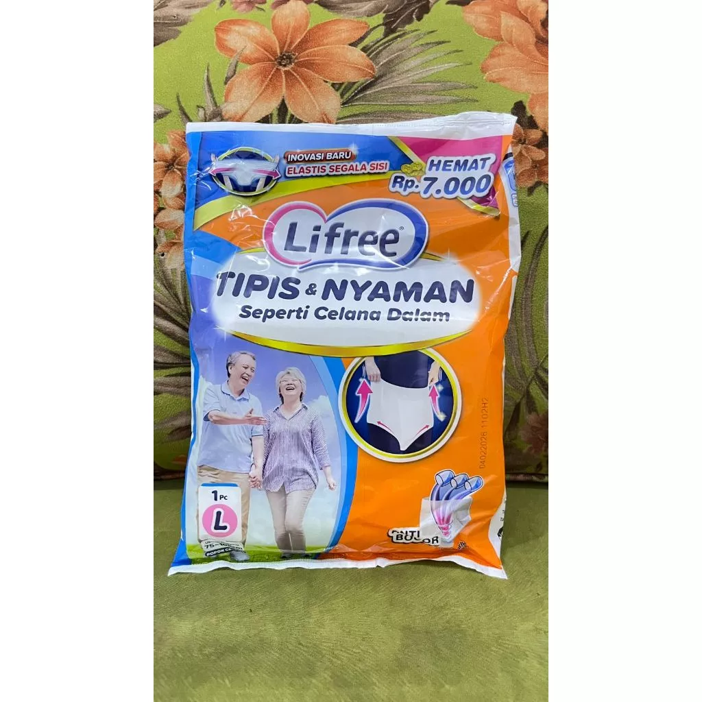 LIFREE PANTS - UKURAN L POPOK CELANA DEWASA SACHET RENCENG PAMPERS ORANG TUA
