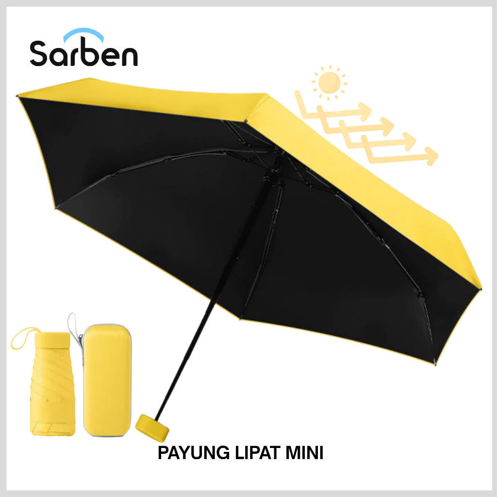 Sarben PAYUNG-MI15/B Payung Lipat Mini Ukuran 16cm Payung Portable Travelling