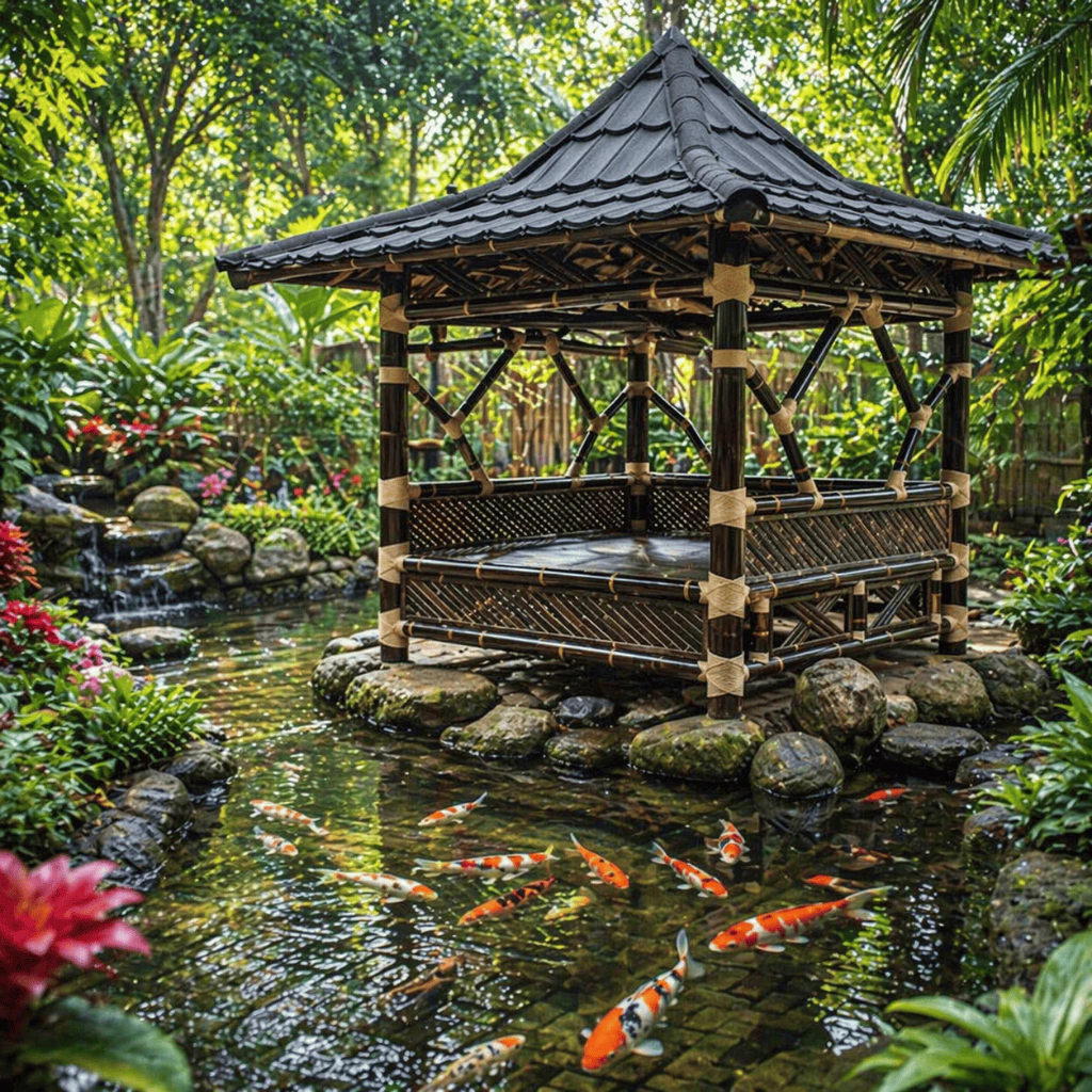 Saung/Gazebo Bambu Hitam Asli | Melayani Area Jabodetabek Saja