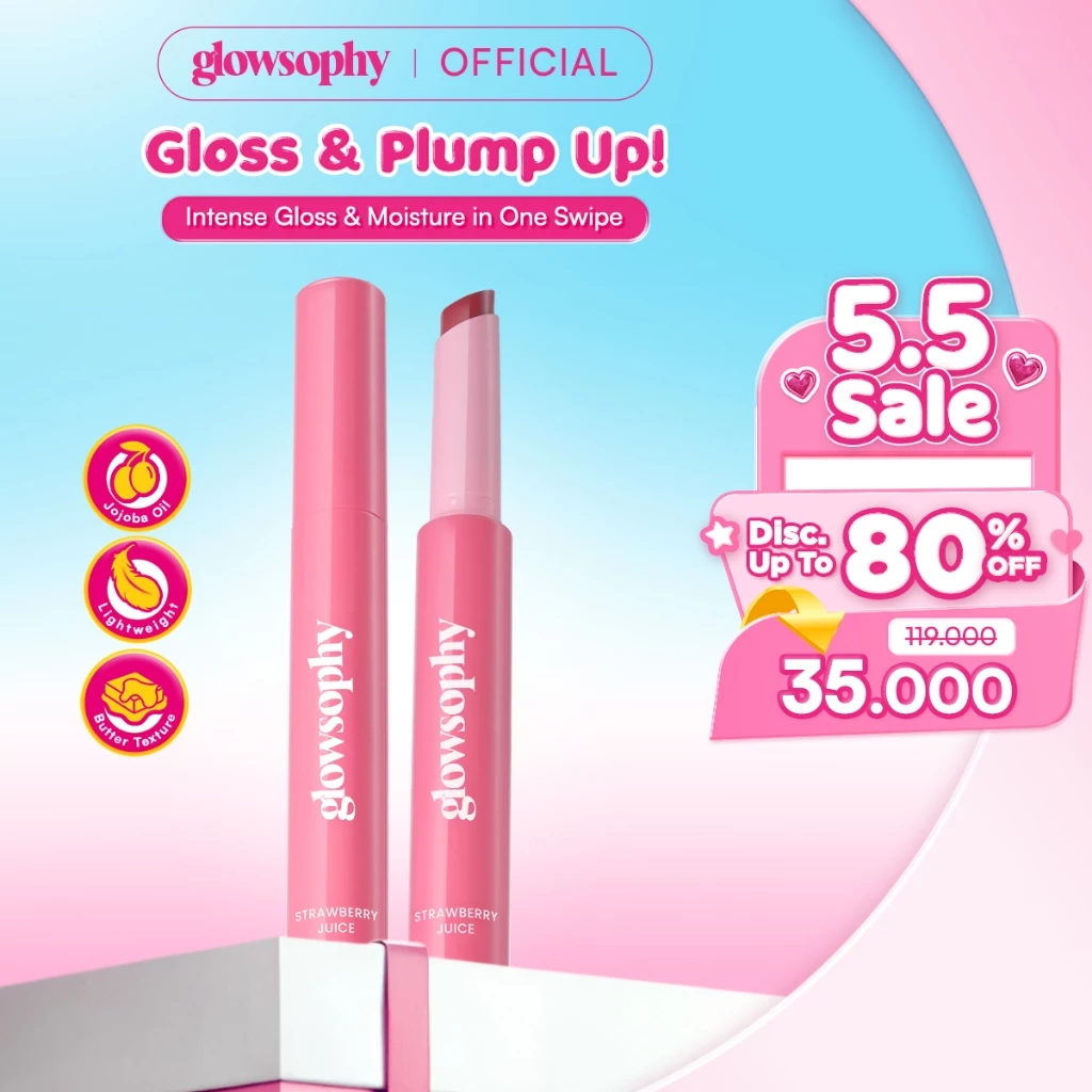 Juicy Tinted Lip Balm - Pelembab bibir glossy pigmented efek plumpy membuat bibir tampak penuh natural dengan sekali swipe