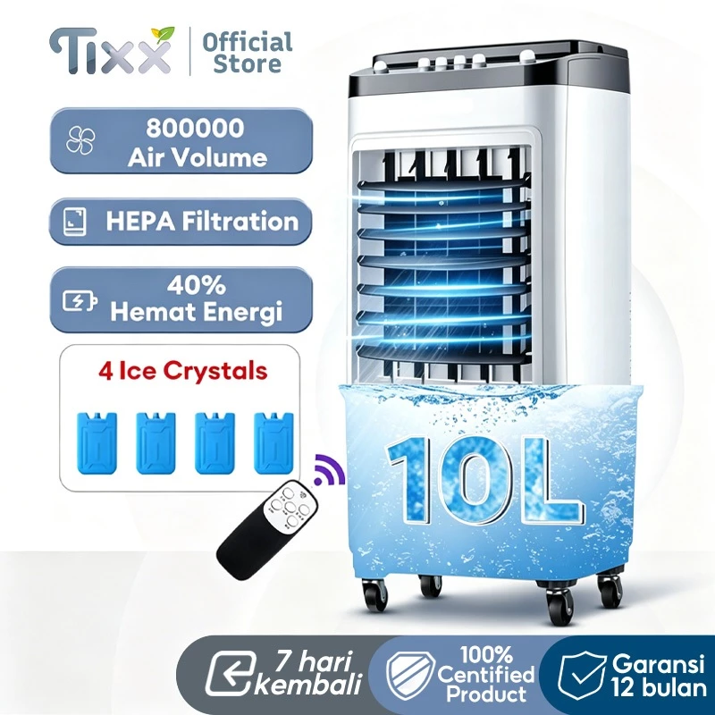 TIXX Air Cooler Pendingin Ruangan Low Watt Kipas Angin Dingin 10L Tangki Besar Untuk Rumah Tangga