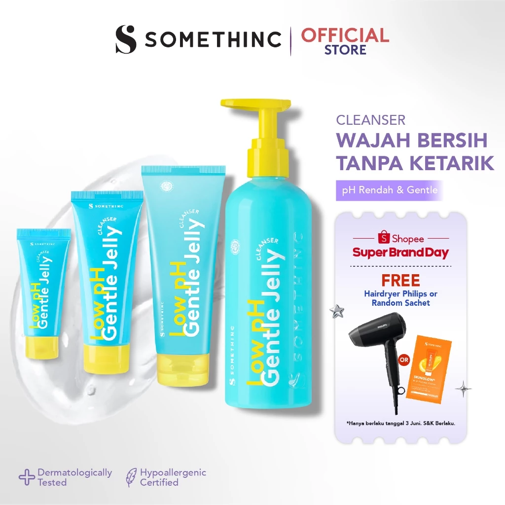 SOMETHINC Low pH Gentle Jelly Cleanser - Sabun Cuci Muka Semua Jenis Kulit, Pembersih Kotoran, Facial Wash Gentle, Kulit Tidak Ketarik, All Skin Type, Low PH sensitive Repair Skin Barrier