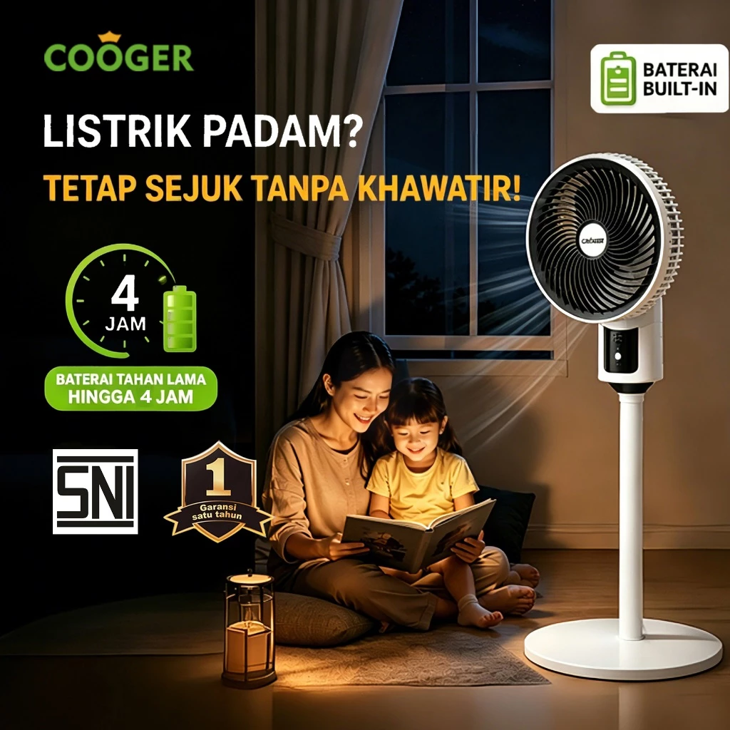 COOGER Kipas Angin Portable Charger USB Hemat Listrik Kipas Angin Mati Lampu Sejuk Garansi 1 Tahun
