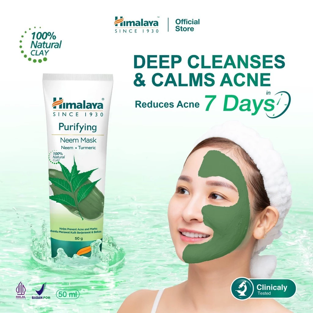 Himalaya Purifying Neem Face Mask 50ml - Masker Wajah Untuk Jerawat Acne Skincare