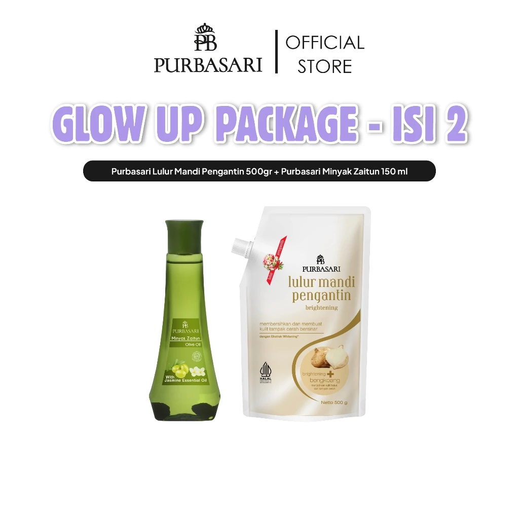 Purbasari Lulur Mandi Pengantin 500gr Plus Minyak Zaitun 150ml Isi 2