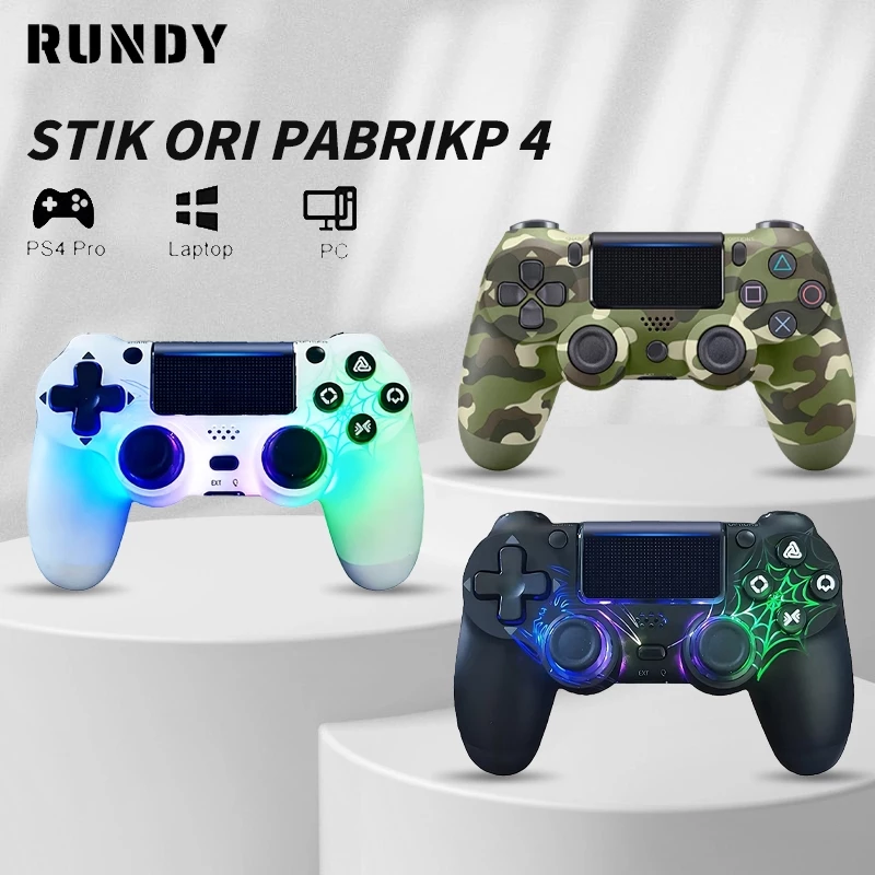RUNDY Stik Controller LED Bar New untuk P4 Pro Laptop PC dengan Kotak Garansi Joystick Gamepad