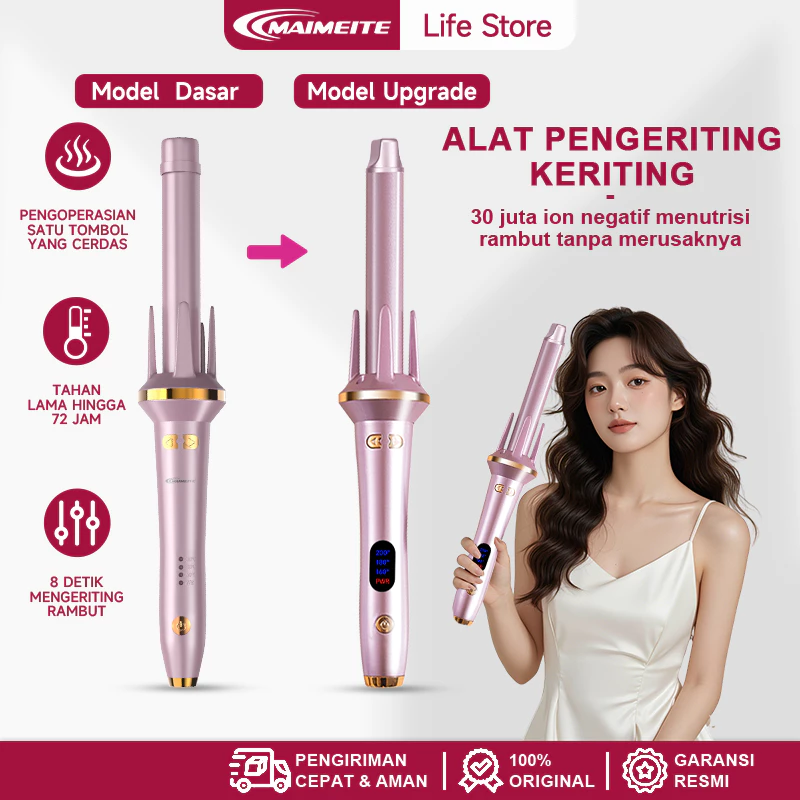 MAIMEITE NEW Model Upgrade Tampilan layar 25MM Catokan Curly Otomatis Catokan Keriting Rambut Otomatis Ceramics Curly Libra Hair Curly Styler