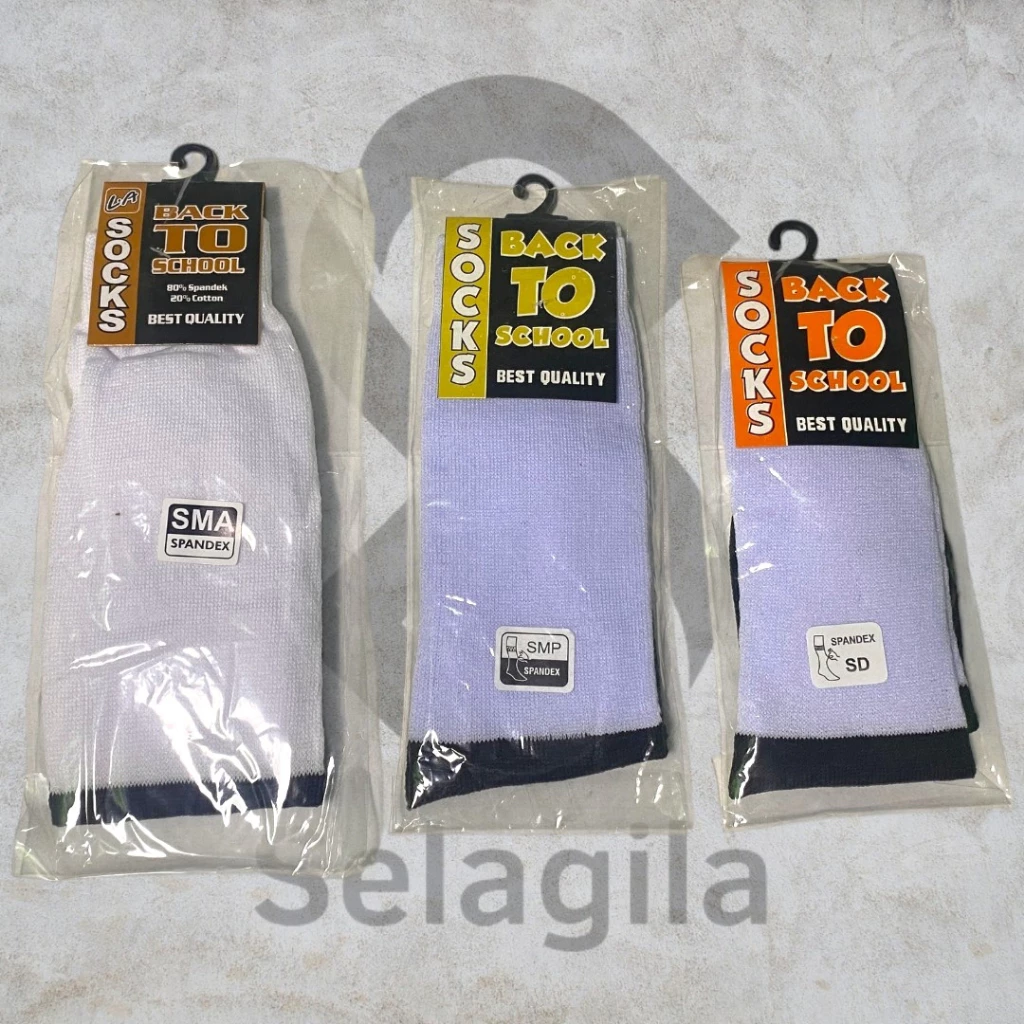 Kaos Kaki Sekolah Anak SD Smp Sma Putih Hitam Nyaman Dipakai Seharian