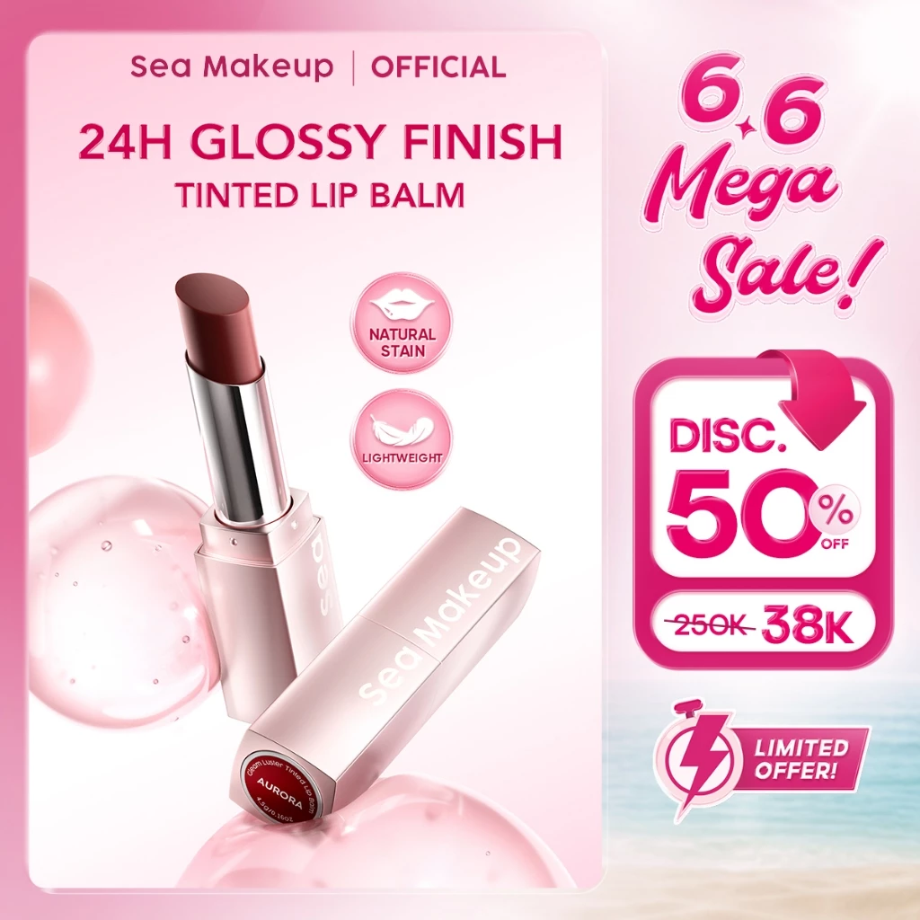 [SPECIAL PRICE] Sea Makeup Tinted Lip Balm – Melembapkan, Cover Bibir Gelap, Ringan & Tahan 24 Jam dengan Almond & Jojoba Oil Tinted Lip Balm Lembab Tahan Lama Seharian Kilau Sehat Nyaman Glow Kilau Bibir Hitam Menjadi Cerah Lip Care