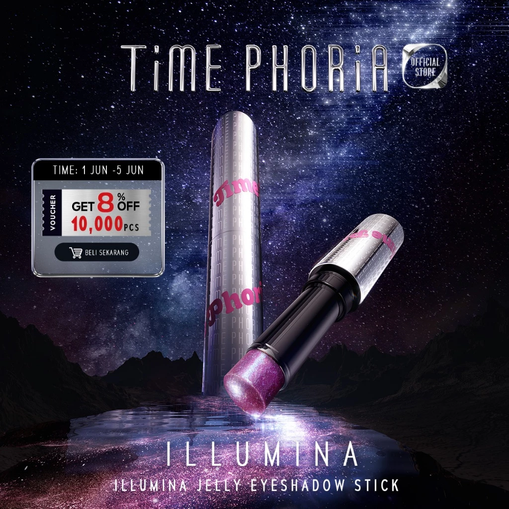 LIMITED 79k!! TIME PHORIA -Illumina Jelly Eyeshadow Stick 3G-Smooth jelly texture High-impact pigment Lasting Melembapkan Eyeshine Flawless Makeup TimePhoria Official Store