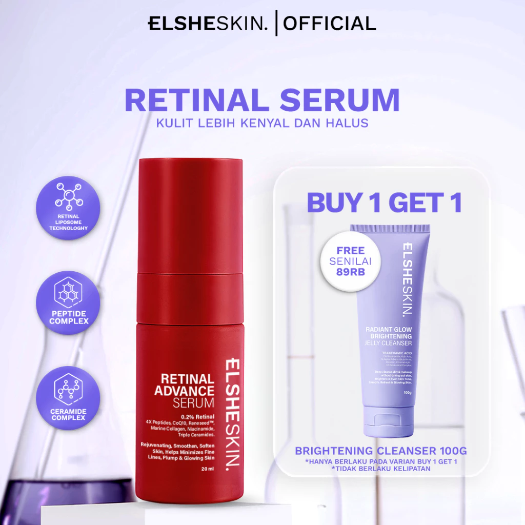 Elsheskin Retinal Advance Serum 20ml - Anti Aging Serum untuk Kulit Kenyal, Bebas Jerawat