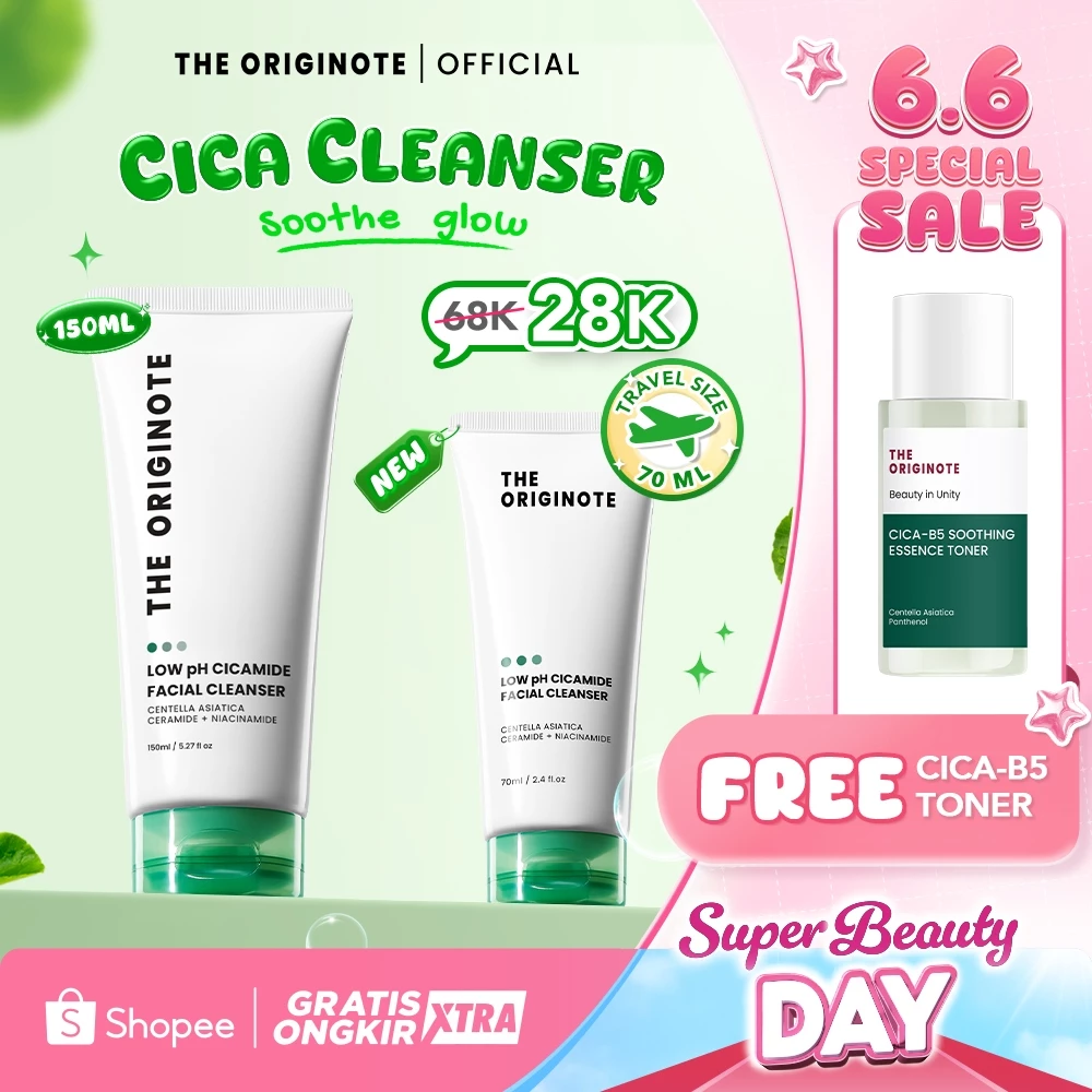 [FREE GIFT] The Originote Gentle Facial Wash Low pH 150ml & 70ml - Low pH Cleanser Sabun Cuci Muka | Pembersih Wajah Lembut Angkat Minyak & Kotoran | Tidak Bikin Kering | Kulit Terasa Bersih & Segar | Cocok Semua Jenis Kulit Untuk Pemakaian Sehari Hari