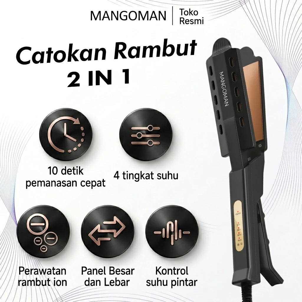 MANGOMAN Keramik Pelat Pemanas Kamera Hitam Catokan Pelurus Rambut Sonar A216 Original Plat Keramik Exhaust hole design for both dry and wet use Cepat Panas catokan plat besar Catokan Salon