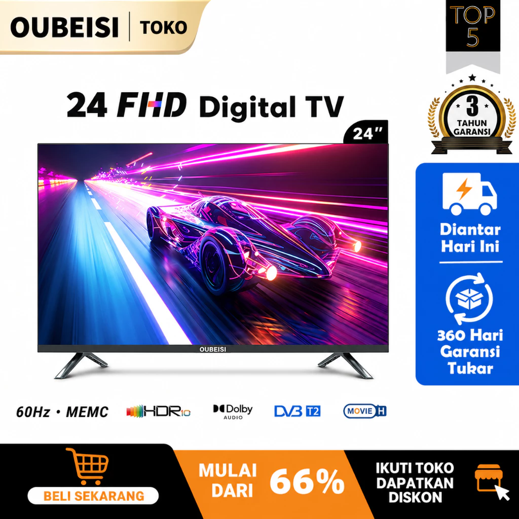OUBEISI TV 24/25/27/30/32/43 inch Smart TV LED Digital Android 11.0 FHD
