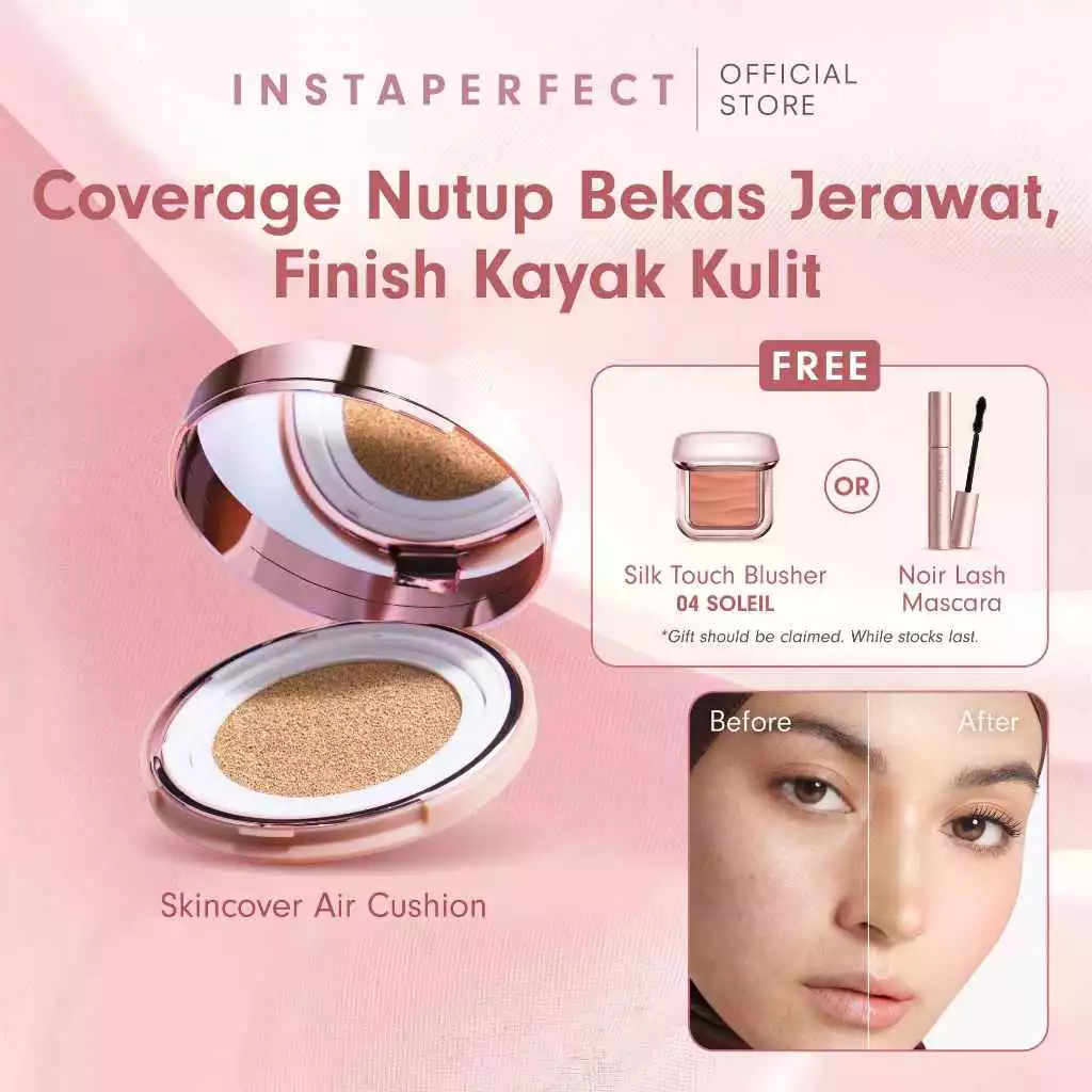 [New Launch]Glad2Glow Perfect Cover Glow Cushion - Cushion Foundation Brightening dengan High Coverage Tahan 12 Jam & Tekstur Ringan, Wajah Glowing Minim Oksidasi - glad2glow