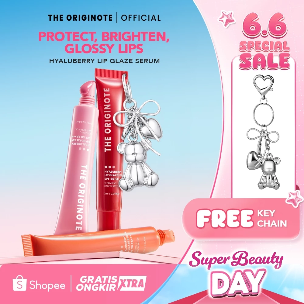 The Originote Hyaluberry Lip Serum SPF 50 PA+++ Glossy & Plumpy Lips - Melembapkan, Mencerahkan & Melindungi Bibir dari UVA UVB | Lip Serum
