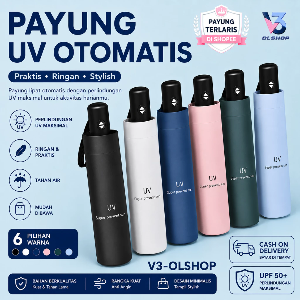 Payung Tabir Surya Anti UV / Payung UV Manual Dewasa Lipat Korea