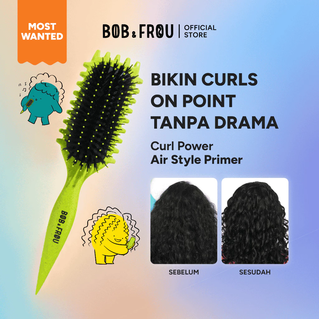 BOB & FROU - Curl Power Wave Brush - Hair Comb - Sisir Rambut Keriting